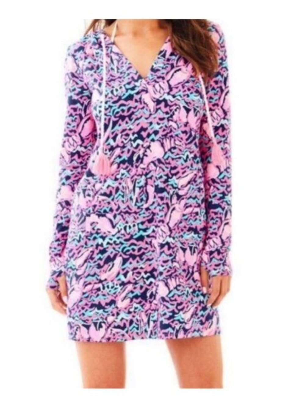 Lilly Pulitzer | Rylie UPF 50+ Cover Up Hooded Dress in Lobstah Roll Print